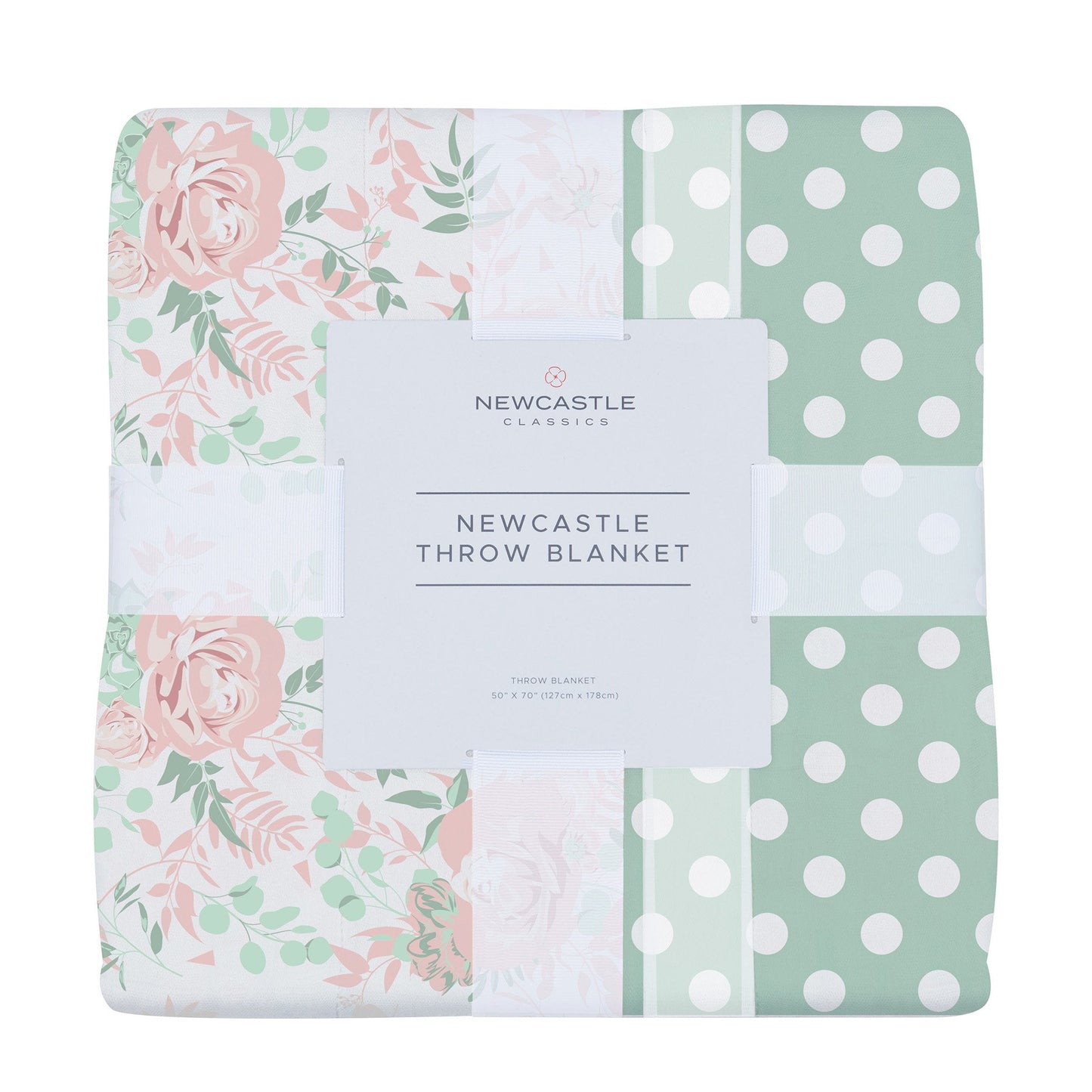 Desert Rose and Jade Polka Dot Cotton Muslin Throw Blanket-0