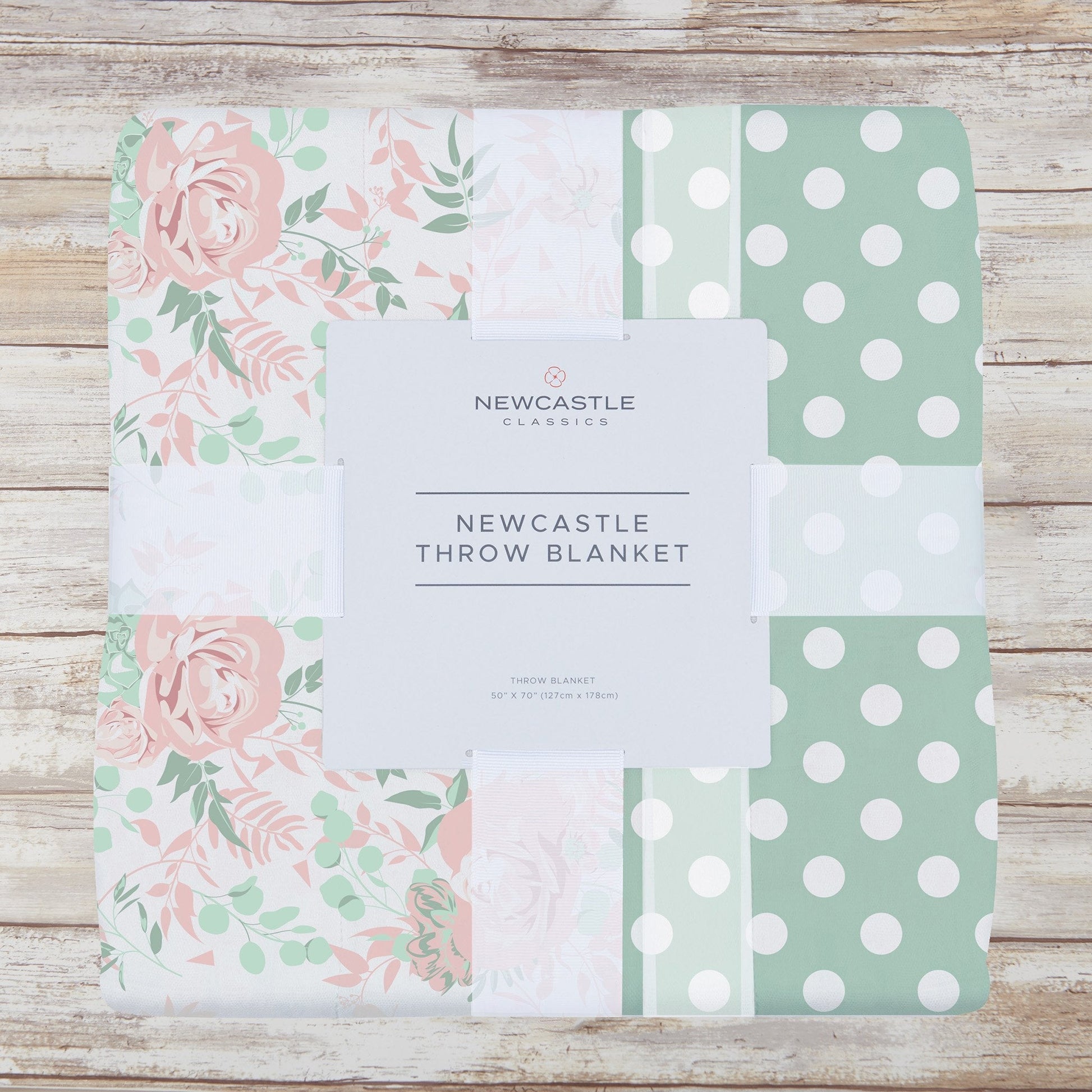 Desert Rose and Jade Polka Dot Cotton Muslin Throw Blanket-1