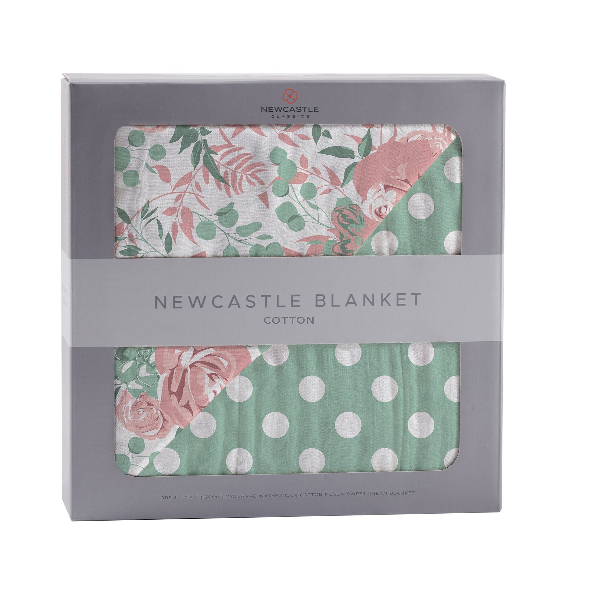 Desert Rose & Jade Polka Dot Cotton Muslin Blanket-0