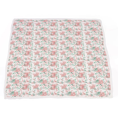 Desert Rose & Jade Polka Dot Cotton Muslin Blanket-4