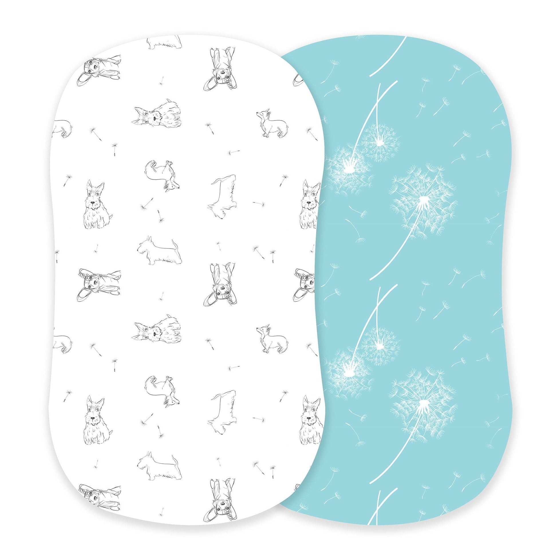 Corgi and Dandelion Seeds Bamboo Changing Pad Cover/Bassinet Sheets-0