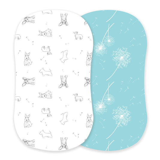 Corgi and Dandelion Seeds Bamboo Changing Pad Cover/Bassinet Sheets-0