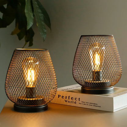 Set of 2- 6.5''H Metal Table Lamps (Brown)-2