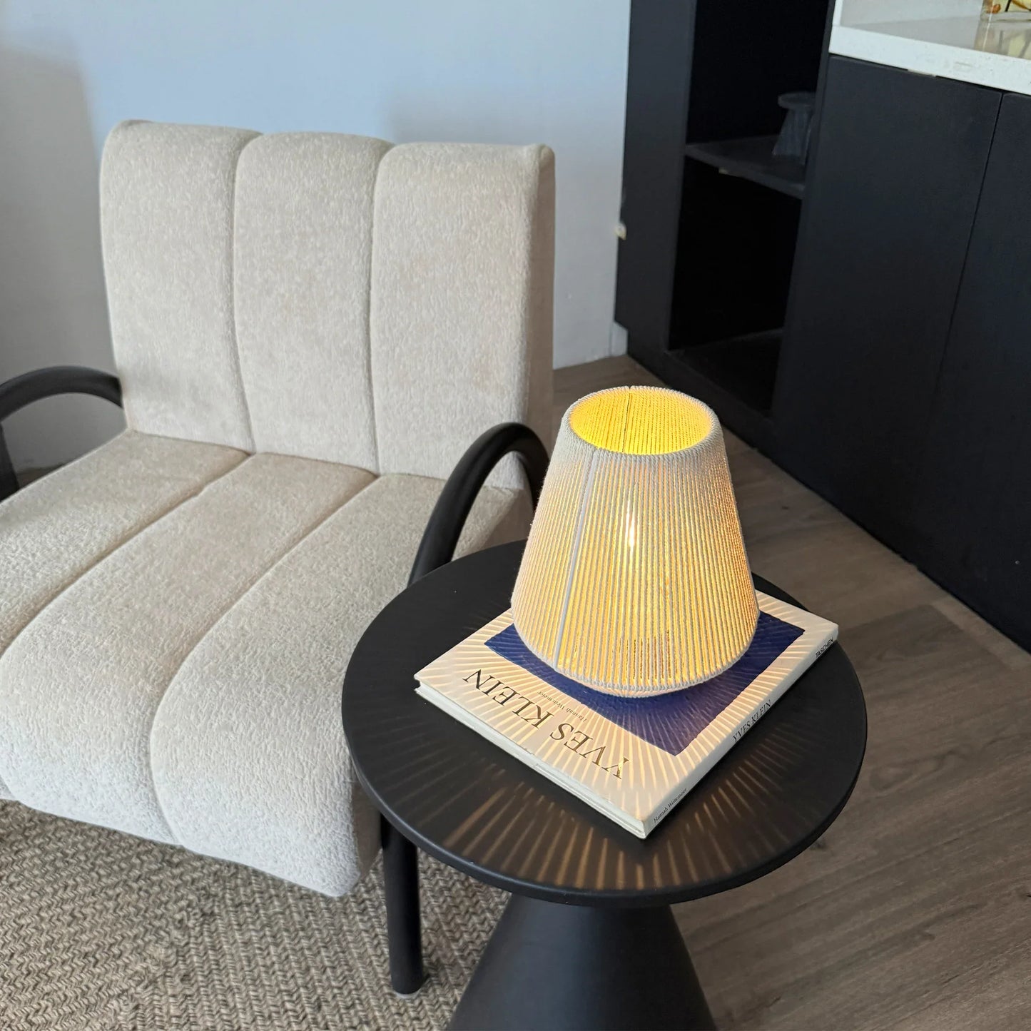 Set of 2 8" H Woven Lampshade Table Lamps-4