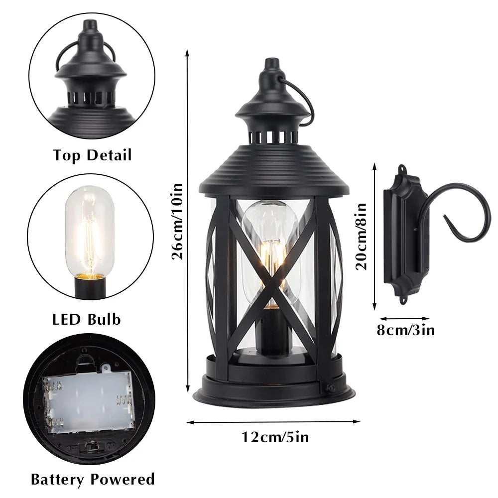 10'' Tall Decorative Cordless Table Lamps LED Edison Lights Hanging Lamps-3