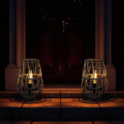 Set of 2 Solar Lantern Outdoor Table Lamp Outside Hanging Solar Lights-3