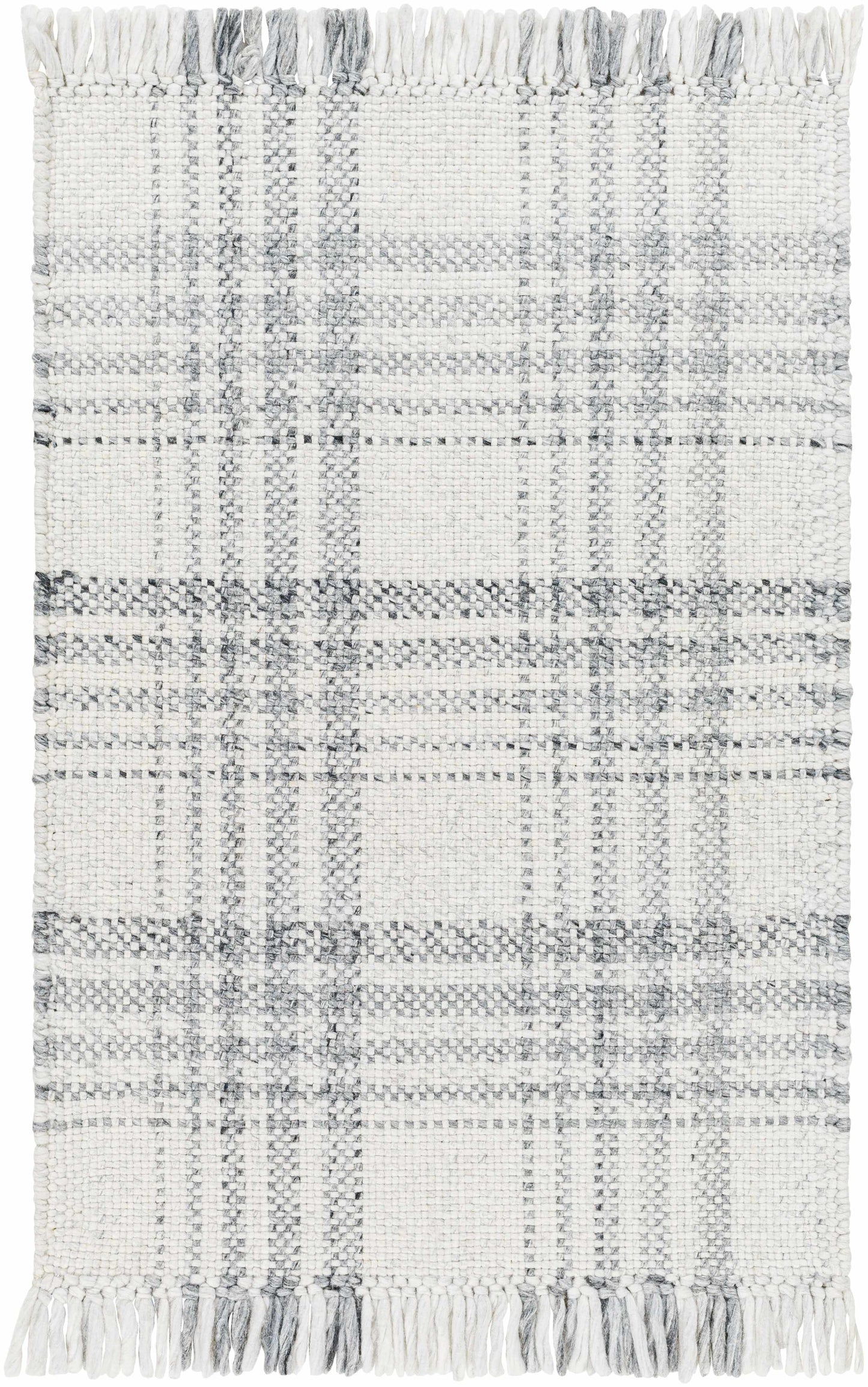 Inara Gray Plaid Area Rug - Clearance-0