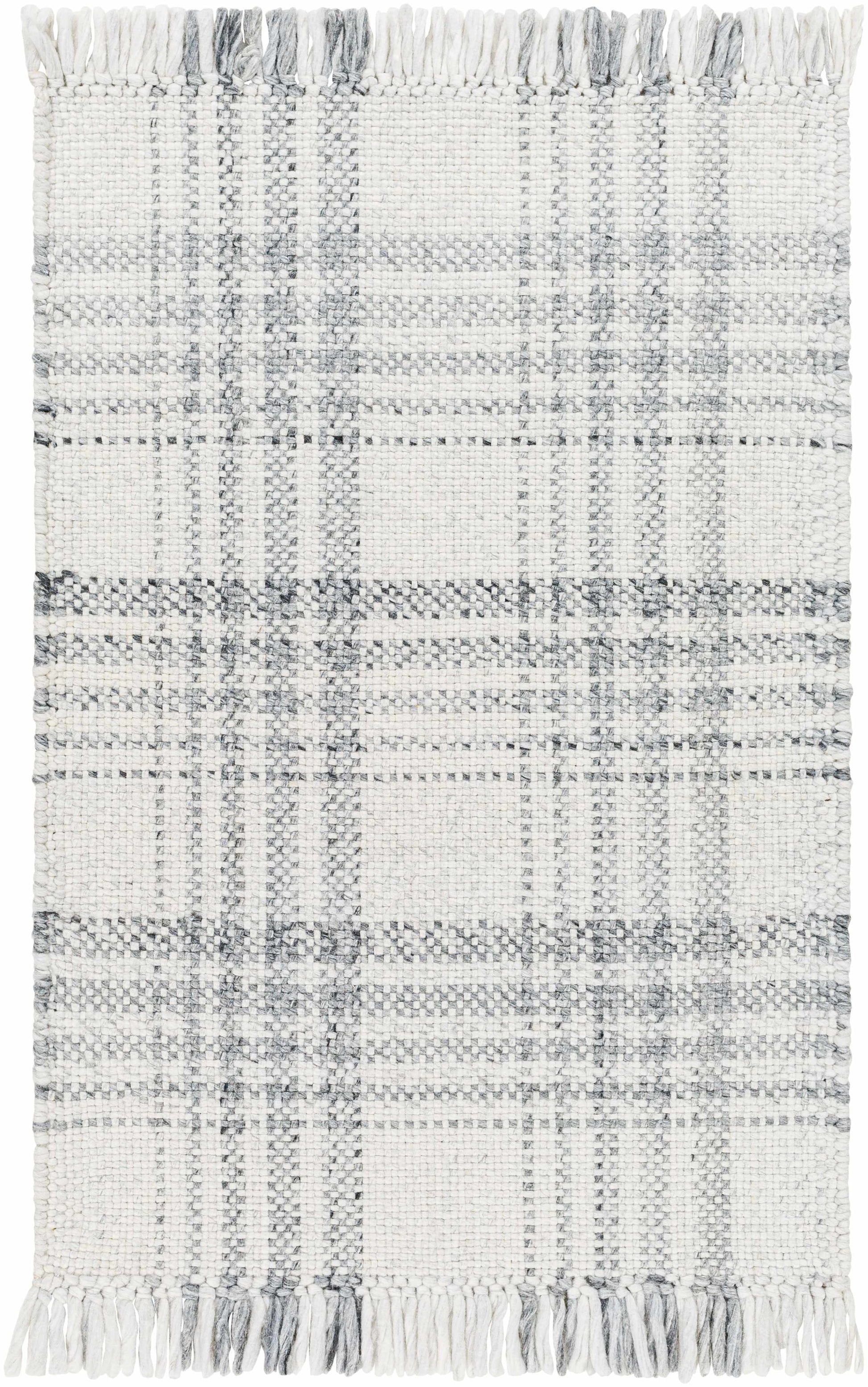 Inara Gray Plaid Area Rug - Clearance-0