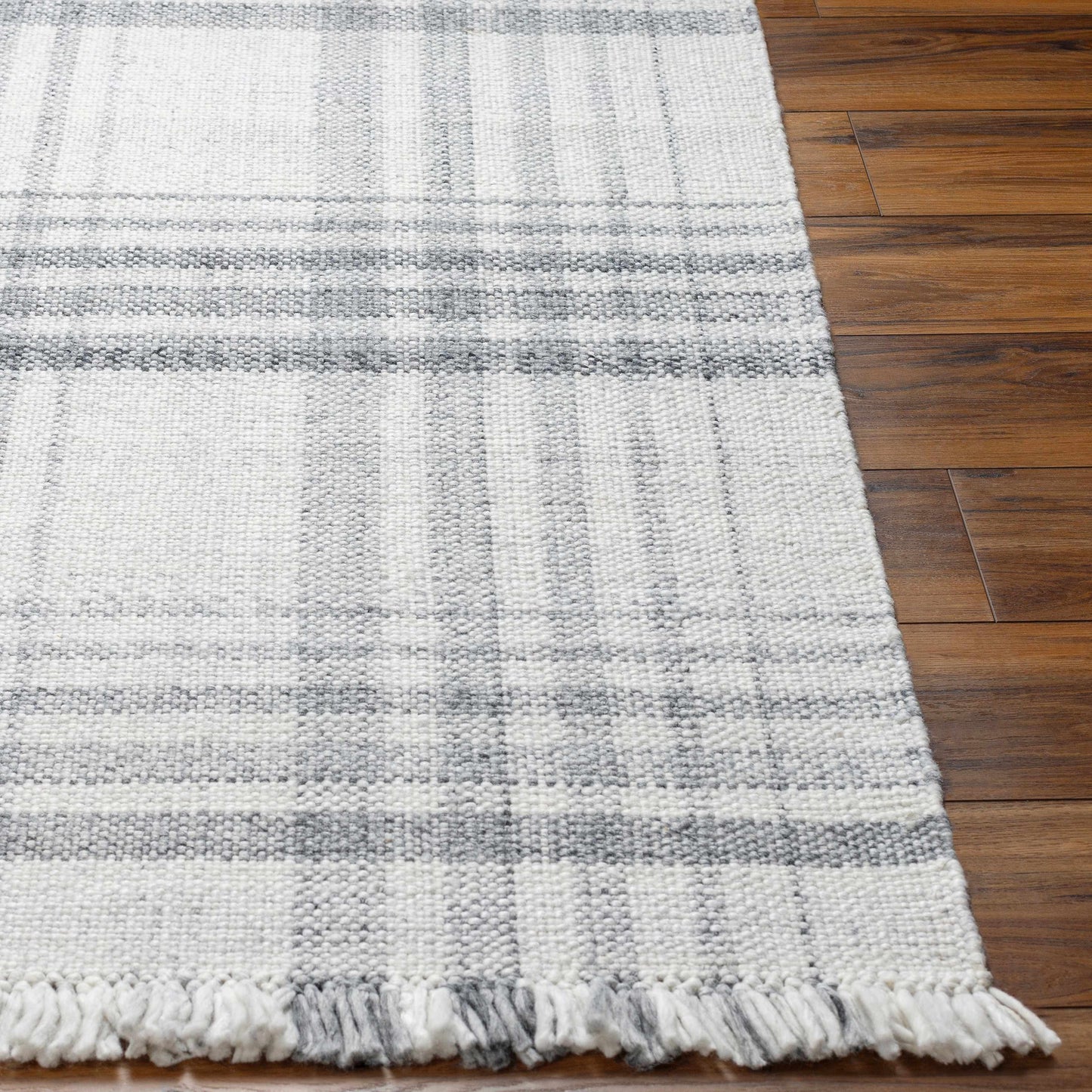 Inara Gray Plaid Area Rug - Clearance-4