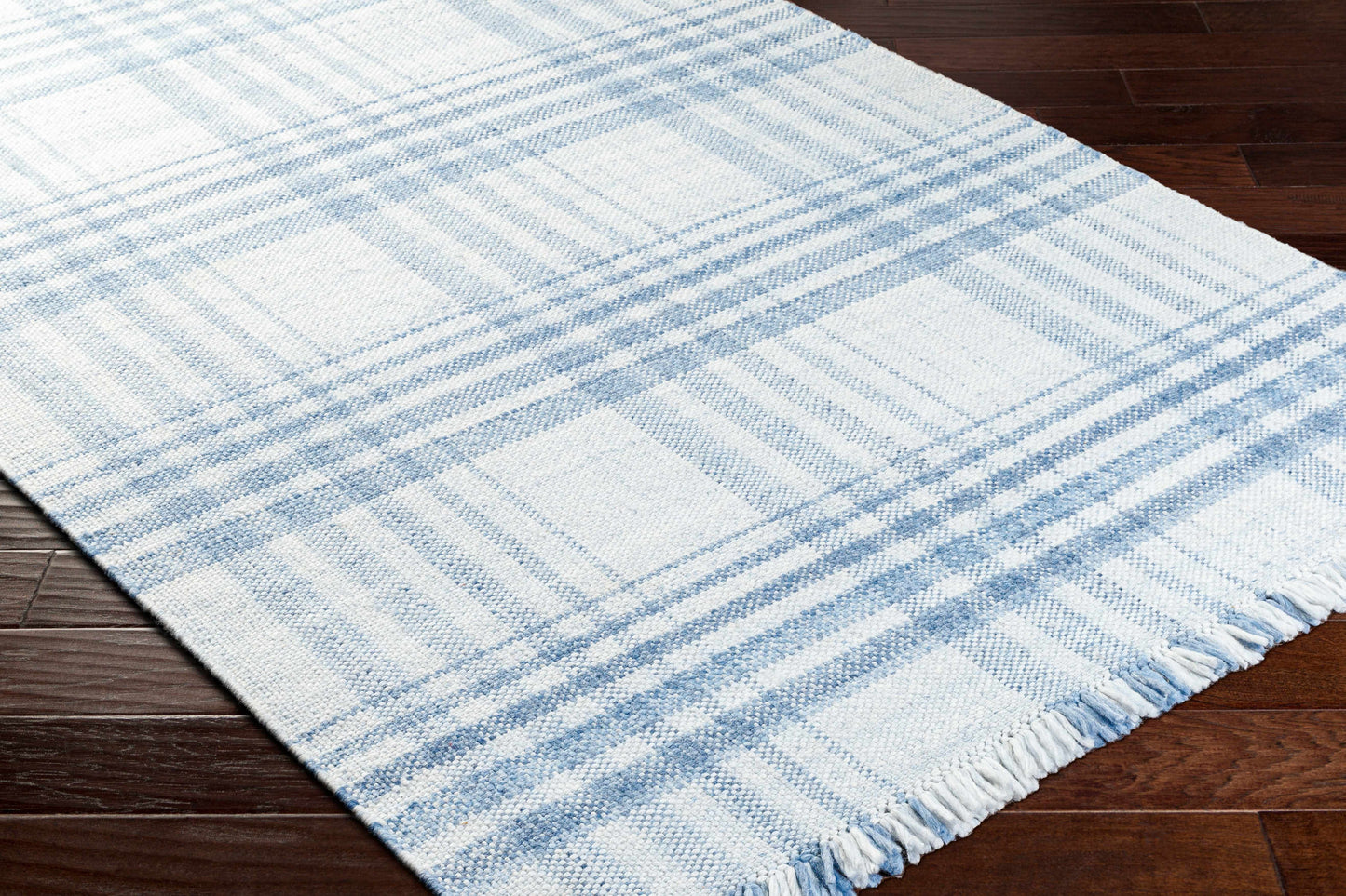 Inara Blue Plaid Area Rug-2