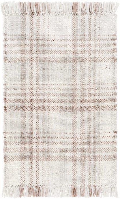 Inara Light Brown Plaid Hand Woven Area Rug-0