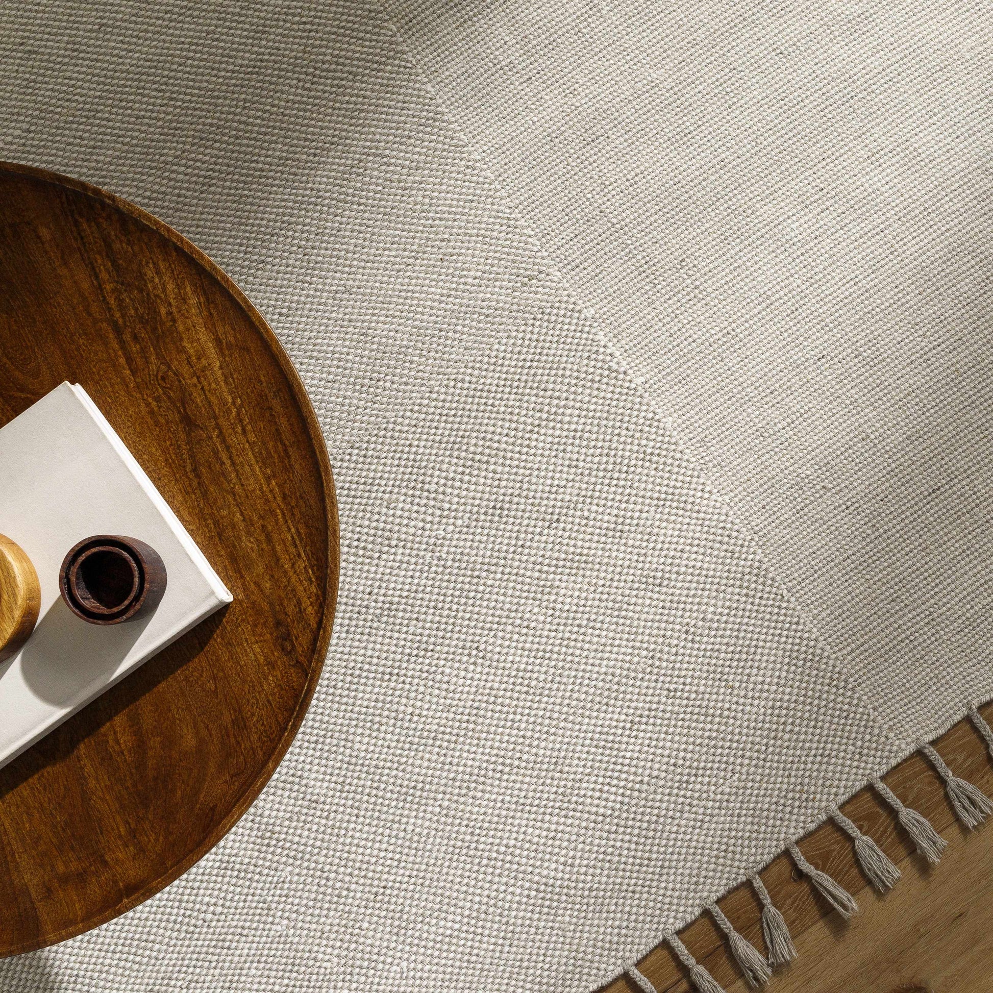 Abhay Cream Wool Area Rug - Clearance-2