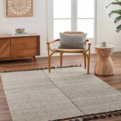 Abhay Gray Wool Area Rug - Clearance-1