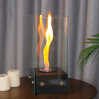 Rectangular Glass Tabletop Firepit 35cm H-3