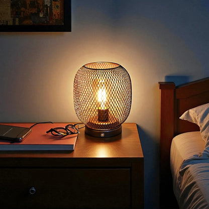 7"H Touch Adjustable Table Lamp(Metal Base, Bronze Round)-1