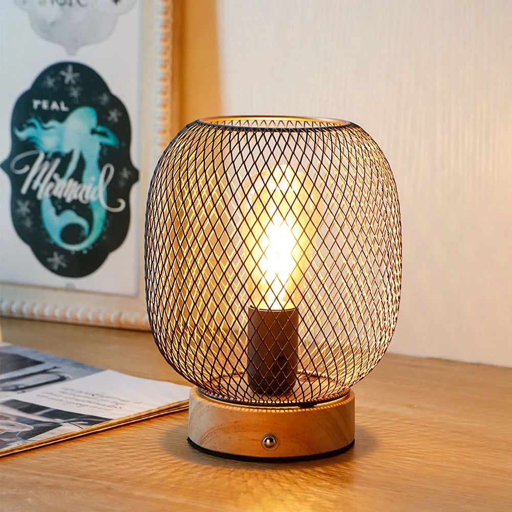 7.5''H Touch Adjustable Table Lamp(Wooden Base,Bronze round)-0
