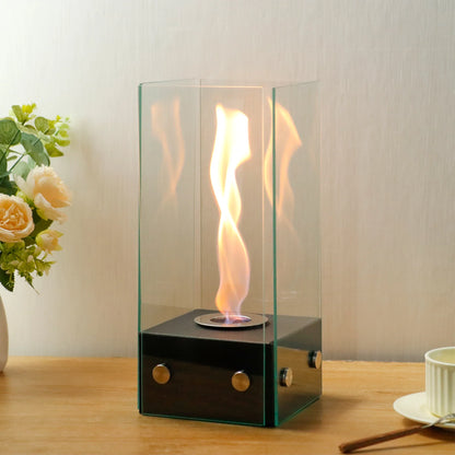 Rectangular Glass Tabletop Firepit 35cm H-0